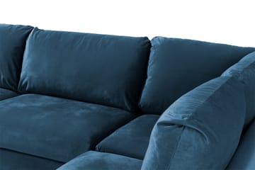 Trend 4-sits Högervänd L-formad Schäslongsoffa i Sammet - Blå - Products - Möbler - Soffa - Divansoffa & schäslongsoffa - 4 sits soffa med divan