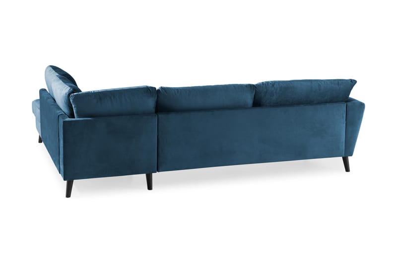 Trend 4-sits Högervänd L-formad Schäslongsoffa i Sammet - Blå - Products - Möbler - Soffa - Divansoffa & schäslongsoffa - 4 sits soffa med divan
