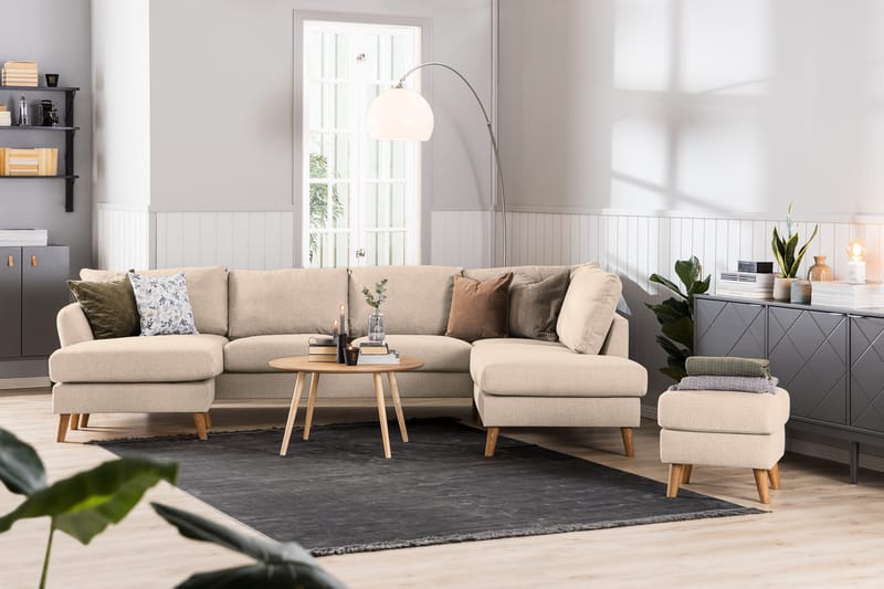 Trend 4-sits Högervänd L-formad Schäslongsoffa i Tyg 280 cm bred - Beige - Products - Möbler - Soffa - Divansoffa & schäslongsoffa - 4 sits soffa med divan