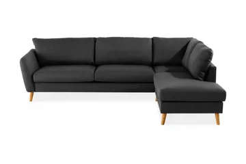 Trend 4-sits Högervänd L-formad Schäslongsoffa i Tyg - Svart - Products - Möbler - Soffa - Divansoffa & schäslongsoffa - 4 sits soffa med divan