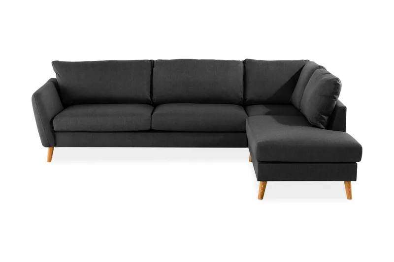 Trend 4-sits Högervänd L-formad Schäslongsoffa i Tyg - Svart - Products - Möbler - Soffa - Divansoffa & schäslongsoffa - 4 sits soffa med divan