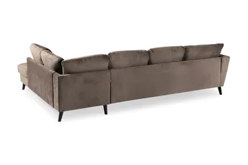 Trend 4-sits Högervänd U-formad Soffa med Divan och Schäslong i Sammet - Brun - Products - Möbler - Soffa - Divansoffa & schäslongsoffa - 4 sits soffa med divan