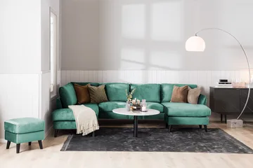 Trend 4-sits Högervänd U-formad Soffa med Divan och Schäslong i Sammet - Grön - Products - Möbler - Soffa - Divansoffa & schäslongsoffa - 4 sits soffa med divan