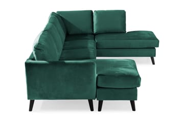 Trend 4-sits Högervänd U-formad Soffa med Divan och Schäslong i Sammet - Grön - Products - Möbler - Soffa - Divansoffa & schäslongsoffa - 4 sits soffa med divan