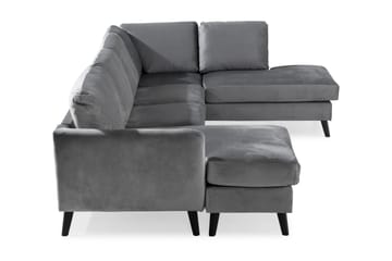 Trend 4-sits Högervänd U-formad Soffa med Divan och Schäslong i Sammet - Ljusgrå - Products - Möbler - Soffa - Divansoffa & schäslongsoffa - 4 sits soffa med divan