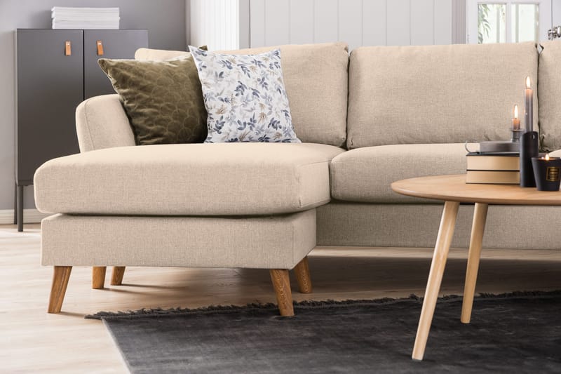 Trend 4-sits Högervänd U-formad Soffa med Divan och Schäslong i Tyg - Beige - Products - Möbler - Soffa - Divansoffa & schäslongsoffa - 4 sits soffa med divan