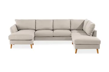 Trend 4-sits Högervänd U-formad Soffa med Divan och Schäslong i Tyg - Beige - Products - Möbler - Soffa - Divansoffa & schäslongsoffa - 4 sits soffa med divan