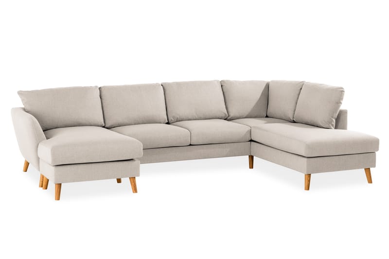 Trend 4-sits Högervänd U-formad Soffa med Divan och Schäslong i Tyg - Beige - Products - Möbler - Soffa - Divansoffa & schäslongsoffa - 4 sits soffa med divan