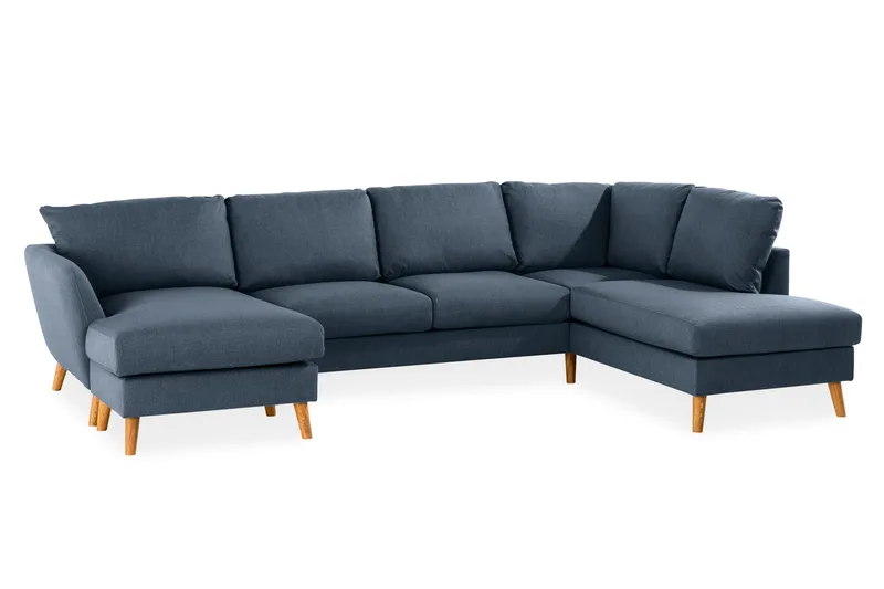 Trend 4-sits Högervänd U-formad Soffa med Divan och Schäslong i Tyg - Blå - Products - Möbler - Soffa - Divansoffa & schäslongsoffa - 4 sits soffa med divan