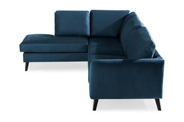 Trend 4-sits Vänstervänd L-formad Schäslongsoffa i Sammet - Blå - Products - Möbler - Soffa - Divansoffa & schäslongsoffa - 4 sits soffa med divan