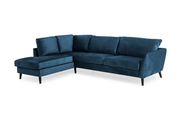 Trend 4-sits Vänstervänd L-formad Schäslongsoffa i Sammet - Blå - Products - Möbler - Soffa - Divansoffa & schäslongsoffa - 4 sits soffa med divan