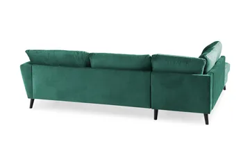 Trend 4-sits Vänstervänd L-formad Schäslongsoffa i Sammet - Grön - Products - Möbler - Soffa - Divansoffa & schäslongsoffa - 4 sits soffa med divan