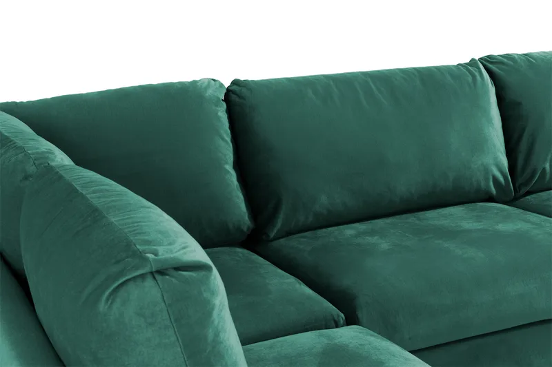 Trend 4-sits Vänstervänd L-formad Schäslongsoffa i Sammet - Grön - Products - Möbler - Soffa - Divansoffa & schäslongsoffa - 4 sits soffa med divan