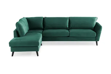 Trend 4-sits Vänstervänd L-formad Schäslongsoffa i Sammet - Grön - Products - Möbler - Soffa - Divansoffa & schäslongsoffa - 4 sits soffa med divan