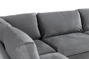 Trend 4-sits Vänstervänd L-formad Schäslongsoffa i Sammet - Ljusgrå - Products - Möbler - Soffa - Divansoffa & schäslongsoffa - 4 sits soffa med divan