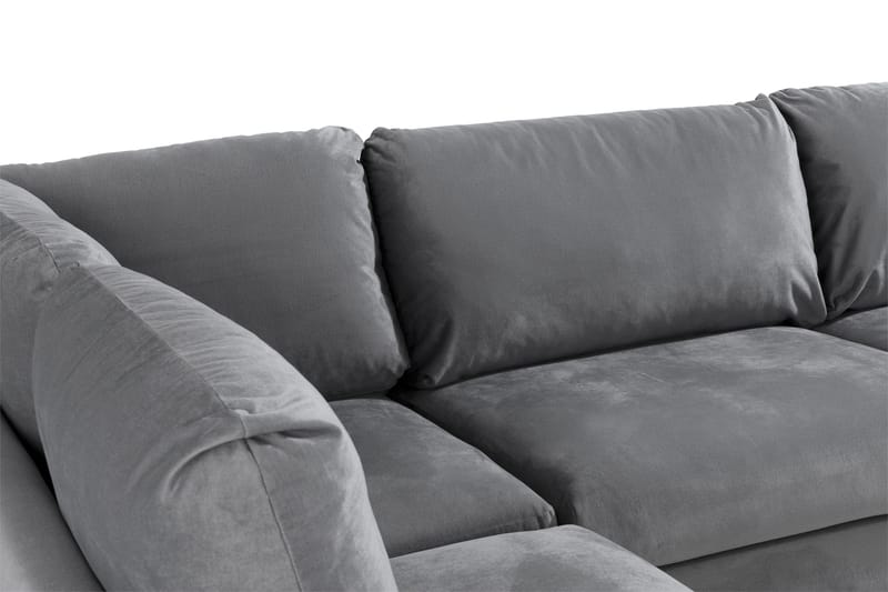Trend 4-sits Vänstervänd L-formad Schäslongsoffa i Sammet - Ljusgrå - Products - Möbler - Soffa - Divansoffa & schäslongsoffa - 4 sits soffa med divan