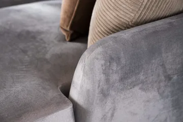 Trend 4-sits Vänstervänd L-formad Schäslongsoffa i Sammet - Ljusgrå - Products - Möbler - Soffa - Divansoffa & schäslongsoffa - 4 sits soffa med divan