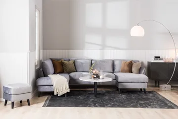 Trend 4-sits Vänstervänd L-formad Schäslongsoffa i Sammet - Ljusgrå - Products - Möbler - Soffa - Divansoffa & schäslongsoffa - 4 sits soffa med divan