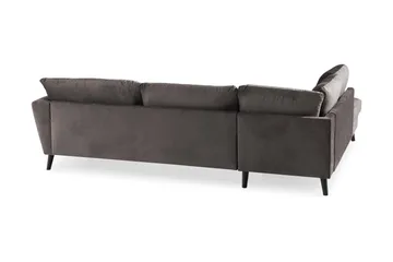 Trend 4-sits Vänstervänd L-formad Schäslongsoffa i Sammet - Mörkgrå - Products - Möbler - Soffa - Divansoffa & schäslongsoffa - 4 sits soffa med divan