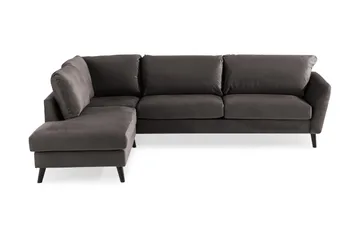 Trend 4-sits Vänstervänd L-formad Schäslongsoffa i Sammet - Mörkgrå - Products - Möbler - Soffa - Divansoffa & schäslongsoffa - 4 sits soffa med divan