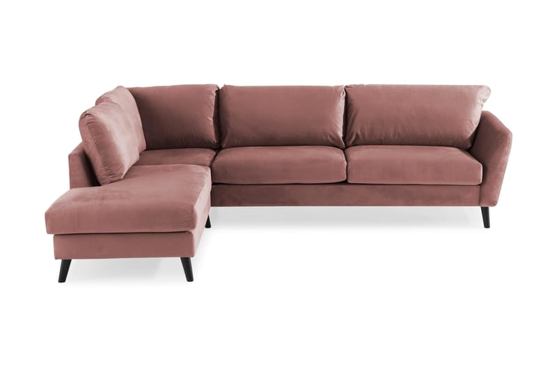 Trend 4-sits Vänstervänd L-formad Schäslongsoffa i Sammet - Rosa - Products - Möbler - Soffa - Divansoffa & schäslongsoffa - 4 sits soffa med divan