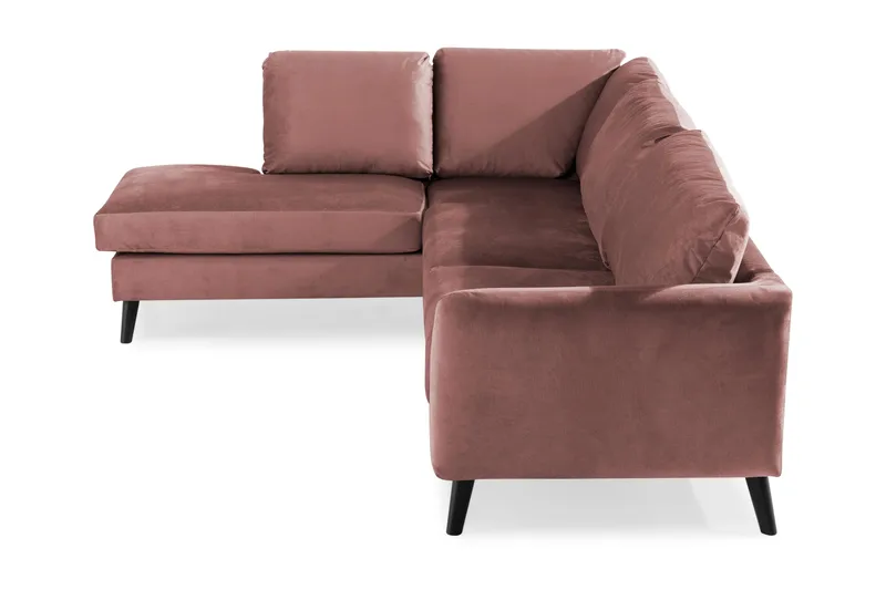 Trend 4-sits Vänstervänd L-formad Schäslongsoffa i Sammet - Rosa - Products - Möbler - Soffa - Divansoffa & schäslongsoffa - 4 sits soffa med divan