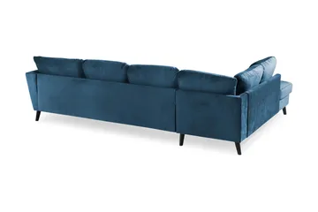 Trend 4-sits Vänstervänd U-formad Soffa med Divan och Schäslong i Sammet - Blå - Products - Möbler - Soffa - Divansoffa & schäslongsoffa - 4 sits soffa med divan