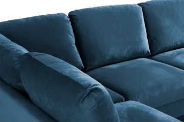 Trend 4-sits Vänstervänd U-formad Soffa med Divan och Schäslong i Sammet - Blå - Products - Möbler - Soffa - Divansoffa & schäslongsoffa - 4 sits soffa med divan
