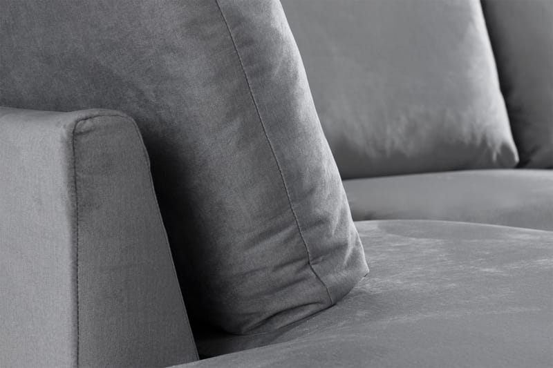 Trend 4-sits Vänstervänd U-formad Soffa med Divan och Schäslong i Sammet - Ljusgrå - Products - Möbler - Soffa - Divansoffa & schäslongsoffa - 4 sits soffa med divan
