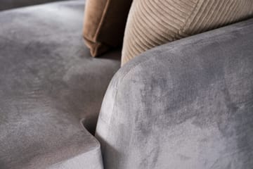 Trend 4-sits Vänstervänd U-formad Soffa med Divan och Schäslong i Sammet - Ljusgrå - Products - Möbler - Soffa - Divansoffa & schäslongsoffa - 4 sits soffa med divan