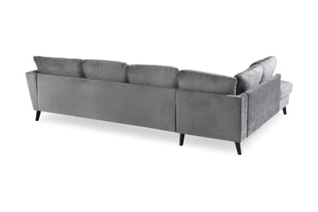 Trend 4-sits Vänstervänd U-formad Soffa med Divan och Schäslong i Sammet - Ljusgrå - Products - Möbler - Soffa - Divansoffa & schäslongsoffa - 4 sits soffa med divan