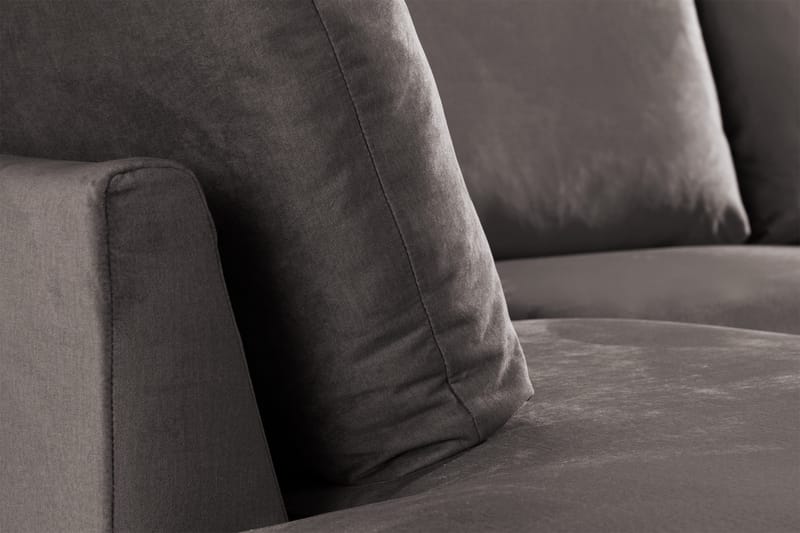 Trend 4-sits Vänstervänd U-formad Soffa med Divan och Schäslong i Sammet - Mörkgrå - Products - Möbler - Soffa - Divansoffa & schäslongsoffa - 4 sits soffa med divan