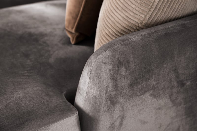 Trend 4-sits Vänstervänd U-formad Soffa med Divan och Schäslong i Sammet - Mörkgrå - Products - Möbler - Soffa - Divansoffa & schäslongsoffa - 4 sits soffa med divan