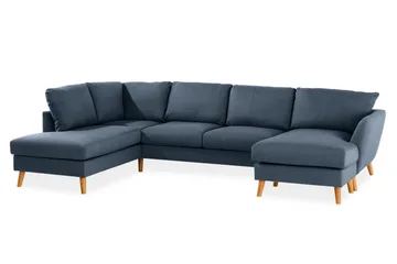 Trend 4-sits Vänstervänd U-formad Soffa med Divan och Schäslong i Tyg - Blå - Products - Möbler - Soffa - Divansoffa & schäslongsoffa - 4 sits soffa med divan