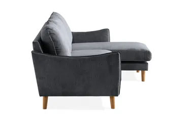 Trend Lyx 3-sits Divansoffa Höger - Mörkgrå/Ek - Products - Möbler - Soffa - Divansoffa & schäslongsoffa - 4 sits soffa med divan