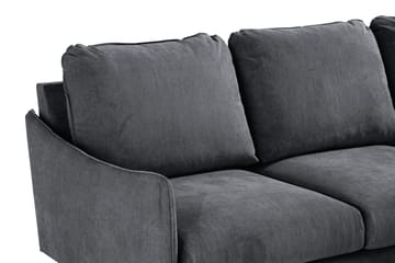Trend Lyx 3-sits Divansoffa Höger - Mörkgrå/Svart - Products - Möbler - Soffa - Divansoffa & schäslongsoffa - 4 sits soffa med divan