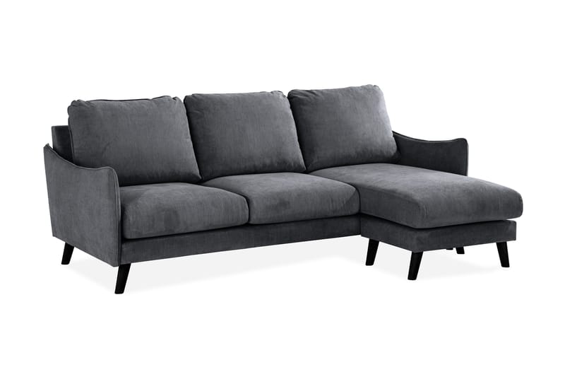 Trend Lyx 3-sits Divansoffa Höger - Mörkgrå/Svart - Products - Möbler - Soffa - Divansoffa & schäslongsoffa - 4 sits soffa med divan