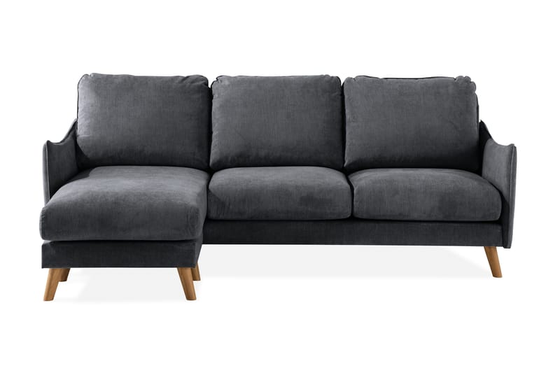 Trend Lyx 3-sits Divansoffa Vänster - Mörkgrå/Ek - Products - Möbler - Soffa - Divansoffa & schäslongsoffa - 4 sits soffa med divan