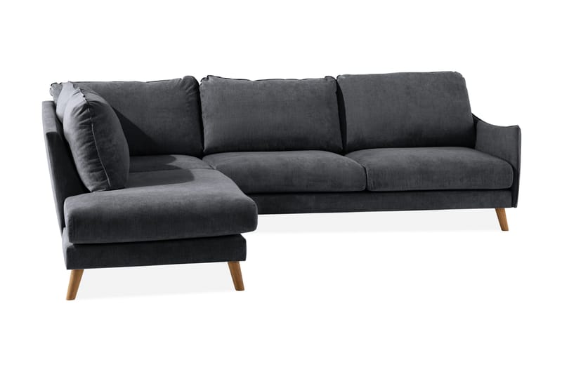 Trend Lyx 3-sits Divansoffa Vänster - Mörkgrå/Ek - Products - Möbler - Soffa - Divansoffa & schäslongsoffa - 4 sits soffa med divan