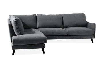 Trend Lyx 3-sits Divansoffa Vänster - Mörkgrå/Svart - Products - Möbler - Soffa - Divansoffa & schäslongsoffa - 4 sits soffa med divan