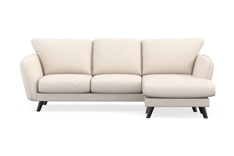 Trend Lyx 3-sits Högervänd L-formad Divansoffa i Manchester, Beige