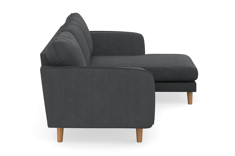 Trend Lyx 3-sits Högervänd L-formad Divansoffa i Manchester - Mörkgrå - Products - Möbler - Soffa - Divansoffa & schäslongsoffa - 4 sits soffa med divan