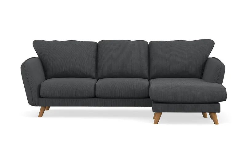 Trend Lyx 3-sits Högervänd L-formad Divansoffa i Manchester - Mörkgrå - Products - Möbler - Soffa - Divansoffa & schäslongsoffa - 4 sits soffa med divan