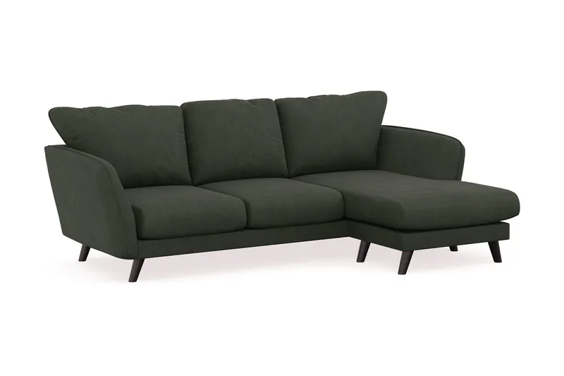 Trend Lyx 3-sits Högervänd L-formad Divansoffa i Manchester - Mörkgrön - Products - Möbler - Soffa - Divansoffa & schäslongsoffa - 4 sits soffa med divan