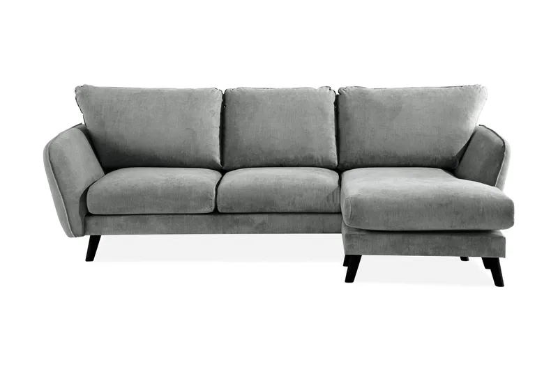 Trend Lyx 3-sits Högervänd L-formad Divansoffa i Tyg - Grå - Products - Möbler - Soffa - Divansoffa & schäslongsoffa - 4 sits soffa med divan