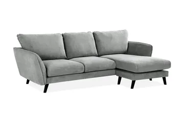 Trend Lyx 3-sits Högervänd L-formad Divansoffa i Tyg - Grå - Products - Möbler - Soffa - Divansoffa & schäslongsoffa - 4 sits soffa med divan