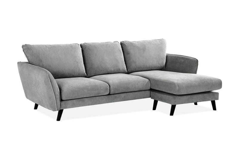 Trend Lyx 3-sits Högervänd L-formad Divansoffa i Tyg - Grå - Products - Möbler - Soffa - Divansoffa & schäslongsoffa - 4 sits soffa med divan