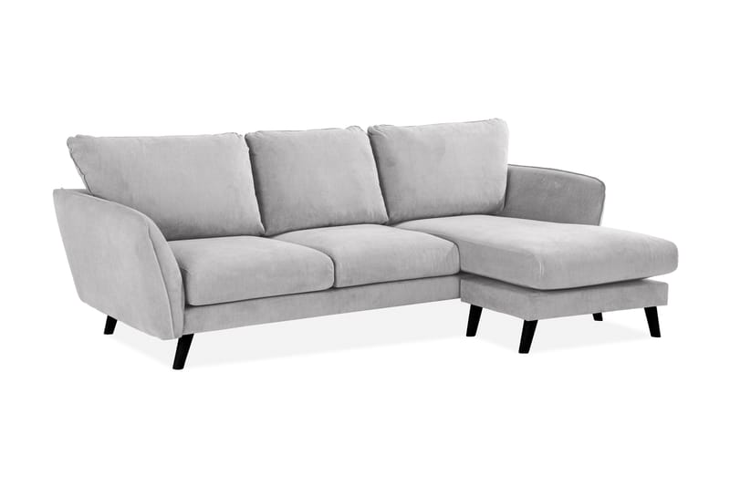 Trend Lyx 3-sits Högervänd L-formad Divansoffa i Tyg - Ljusgrå - Products - Möbler - Soffa - Divansoffa & schäslongsoffa - 4 sits soffa med divan
