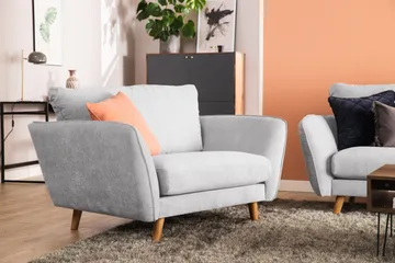 Trend Lyx 3-sits Högervänd L-formad Divansoffa i Tyg - Ljusgrå - Products - Möbler - Soffa - Divansoffa & schäslongsoffa - 4 sits soffa med divan