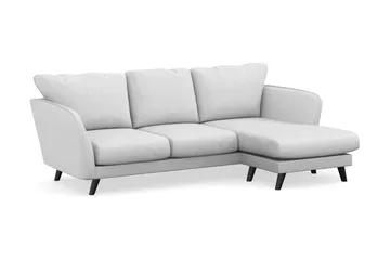 Trend Lyx 3-sits Högervänd L-formad Divansoffa i Tyg - Ljusgrå - Products - Möbler - Soffa - Divansoffa & schäslongsoffa - 4 sits soffa med divan